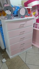 Cajonera Blanca con rosa